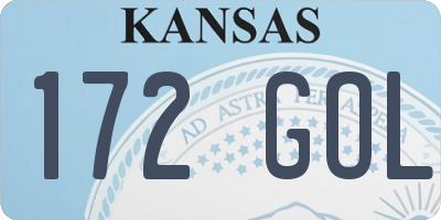 KS license plate 172GOL