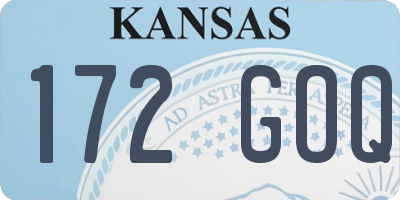 KS license plate 172GOQ