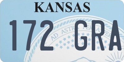 KS license plate 172GRA