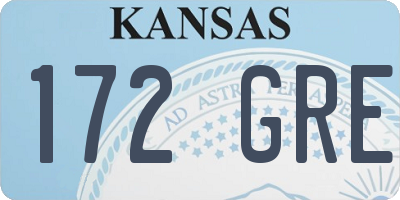 KS license plate 172GRE
