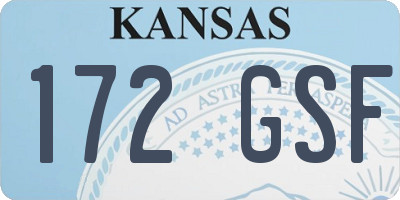 KS license plate 172GSF