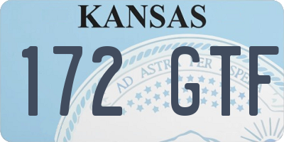 KS license plate 172GTF