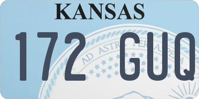 KS license plate 172GUQ