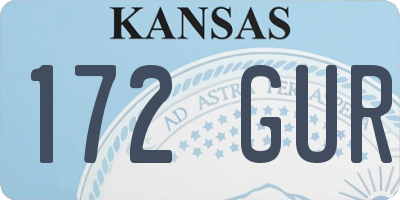 KS license plate 172GUR