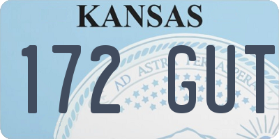 KS license plate 172GUT