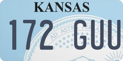 KS license plate 172GUU