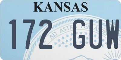 KS license plate 172GUW