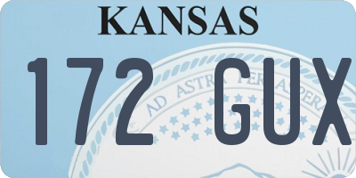 KS license plate 172GUX