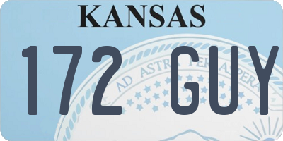 KS license plate 172GUY