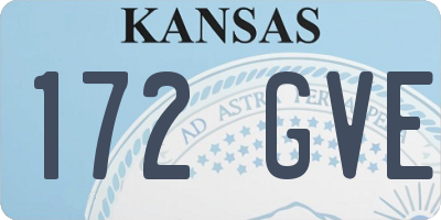 KS license plate 172GVE
