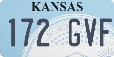 KS license plate 172GVF
