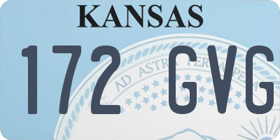 KS license plate 172GVG