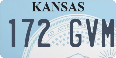 KS license plate 172GVM