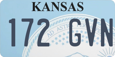KS license plate 172GVN