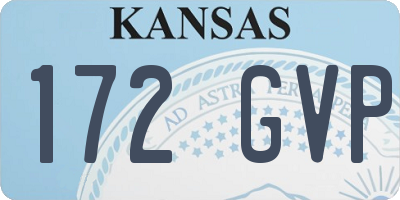 KS license plate 172GVP
