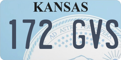 KS license plate 172GVS
