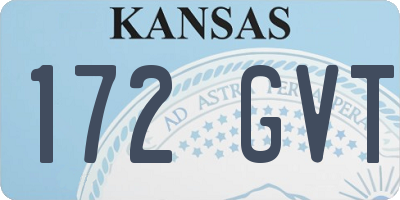 KS license plate 172GVT