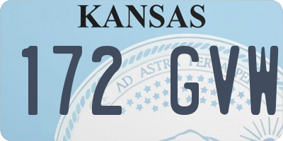 KS license plate 172GVW