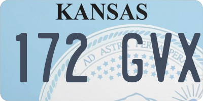 KS license plate 172GVX