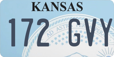 KS license plate 172GVY