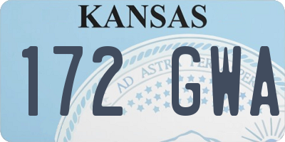 KS license plate 172GWA