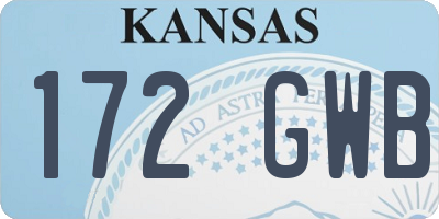 KS license plate 172GWB