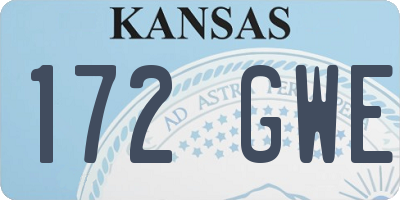 KS license plate 172GWE
