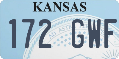 KS license plate 172GWF