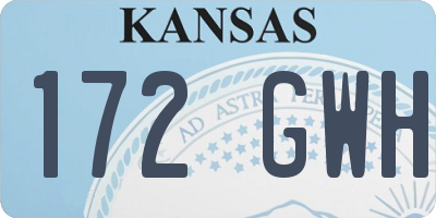 KS license plate 172GWH