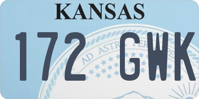 KS license plate 172GWK