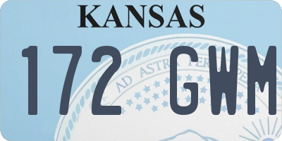 KS license plate 172GWM