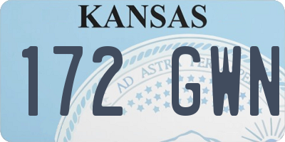 KS license plate 172GWN