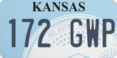 KS license plate 172GWP