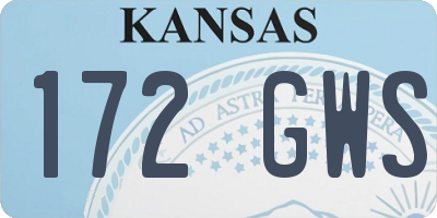 KS license plate 172GWS