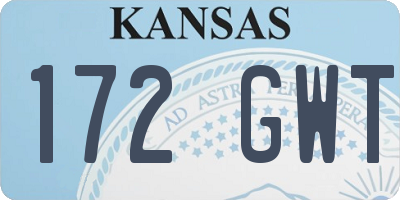 KS license plate 172GWT