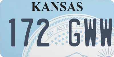 KS license plate 172GWW