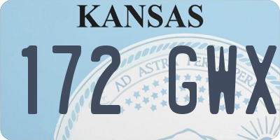 KS license plate 172GWX