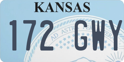 KS license plate 172GWY