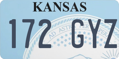 KS license plate 172GYZ