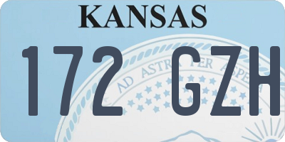 KS license plate 172GZH