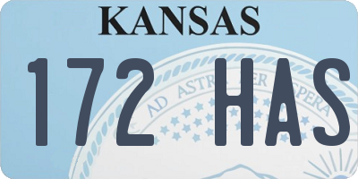 KS license plate 172HAS