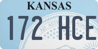KS license plate 172HCE