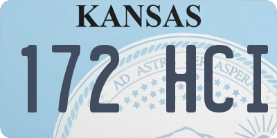 KS license plate 172HCI