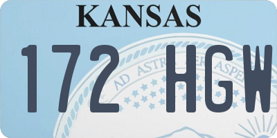 KS license plate 172HGW