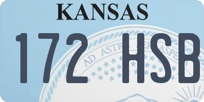 KS license plate 172HSB