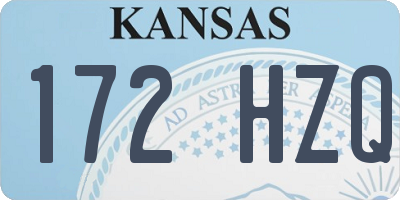 KS license plate 172HZQ