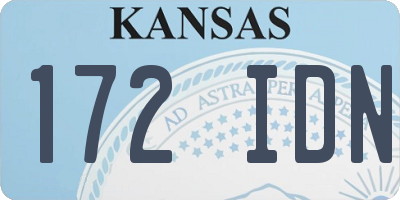 KS license plate 172IDN