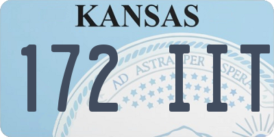 KS license plate 172IIT