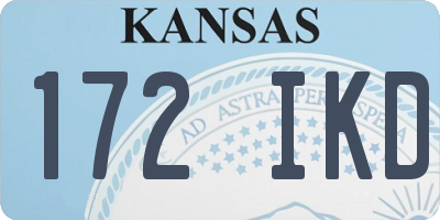 KS license plate 172IKD