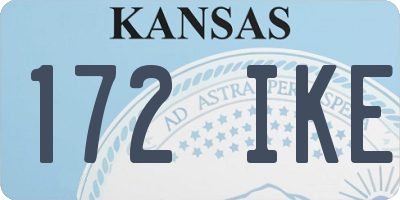 KS license plate 172IKE